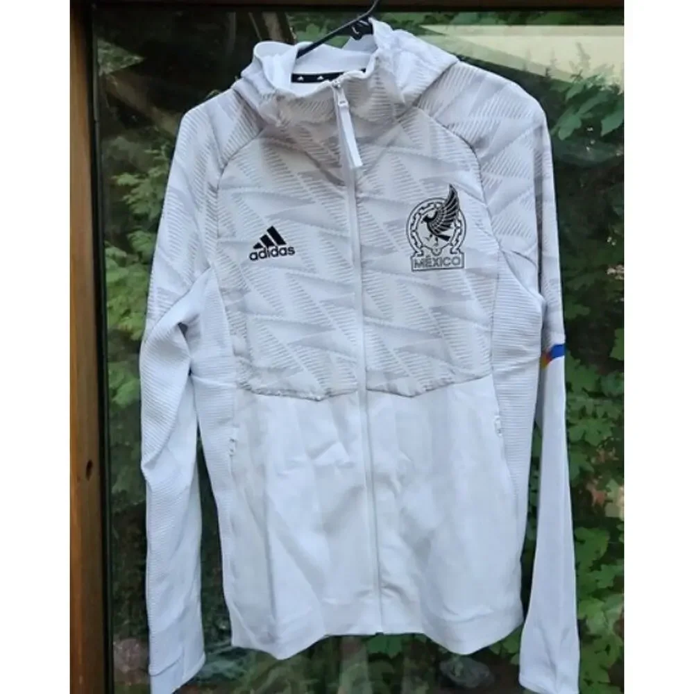 Adidas Mexico 22/23 Home Full-Zip Pregame Hoodie Jacket White IC4450 Men Size S